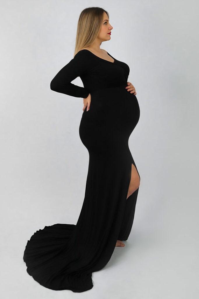 elegancka suknia ciążowa sesja studyjna gdańsk